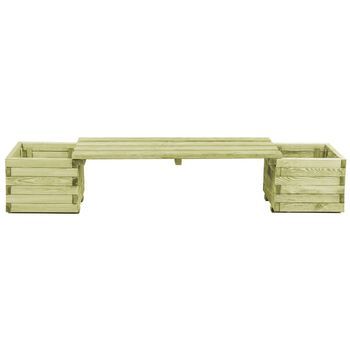 Banco De Jardín | Banco De Exterior | Silla De Jardín Con Jardineras De Madera De Pino Impregnada
