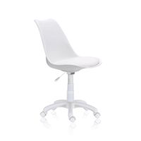 silla de escritorio con altura regulable 79-89x60 cm pvc blanco