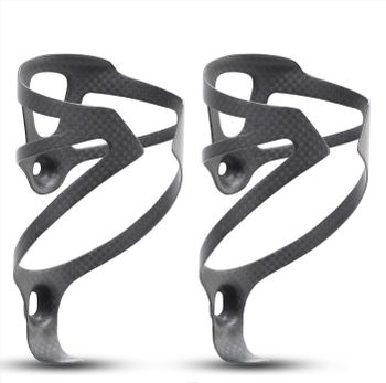 HUALONG Jaula para botella de agua de bicicleta de fibra de carbono 3K Jaulas para soporte de botella de agua para bicicleta de grava MTB de carretera, negro mate, peso (16 ± 2 g)