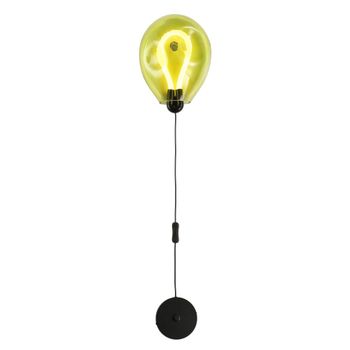 Aplique de pared globo verde arrugado led 8w con cable