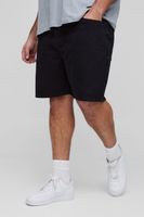 pantalon corto plus vaquero holgado sin tratar negro