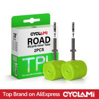 cyclami camara de aire ultraligera para bicicleta fabricada en tpu con valvula metalica valvula francesa extraible para neumaticos de bicicleta de carretera 700c 700 18 23 25 28 30 32