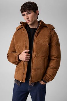 Chaqueta Acolchada De Ante De Ante