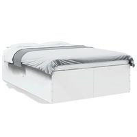 cama matrimonial  cama para adultos  estructura de cama madera de ingenieria blanca 140x200 cm