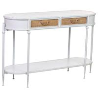 recibidor 2 cajones y 1 balda de metal blanco 125x41x81h cm