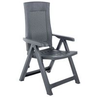 pack 2 uds sillas de jardin  silla de exterior  sillon reclinables plastico gris antracita
