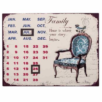 Calendario de metal 25x33 cm