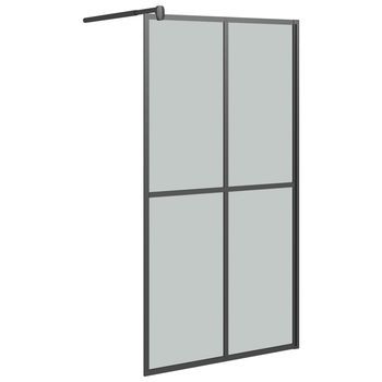 Mampara De Ducha Accesible Vidrio Templado Oscuro 100x195 Cm Vidaxl