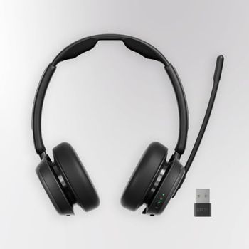 EPOS Impact 1000 MS UC ANC Wireless Headset with USB-C + USB-A Wireless Adapter for PC & Mac - Bluetooth On-Ear Headphones with Adaptive ANC & AI Noise-Canceling Microphone