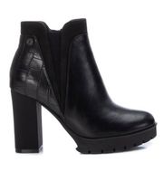 refresh para mujer 17092601-negro botines con textura negro -altura tacon 9cm- 39 8 a 10cm cremallera casual imitacion cuero