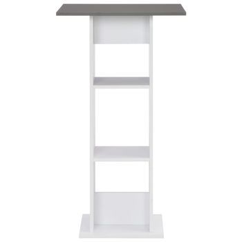 Mesa Alta De Cocina - Mesa De Comedor Blanco Y Gris Antracita 60x60x110 Cm