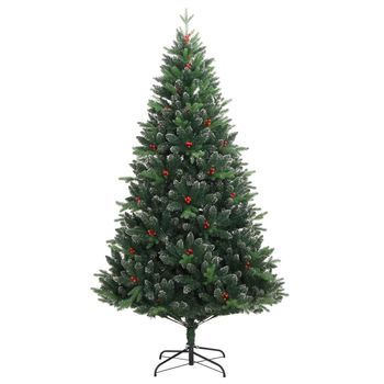 Árbol De Navidad | Decoraciones De Navidad Artificial Con Bisagras Y Frutos Rojos 150 Cm
