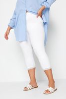 leggings piratas blancos algodon elastano con detalles encaje mujer curvy y tallas grandes yours for good