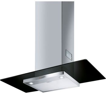 SMEG KFV92DNE Chimney Cooker Hood - Black Glass & Stainless Steel, Stainless Steel