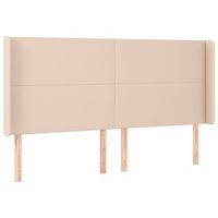 cabecero con orejas cuero sintetico capuchino 203x16x118128 cm vidaxl