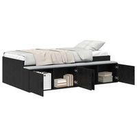 cama individual  cama para adulto  estructura de cama roble negro 90 x 200 cm madera contrachapada