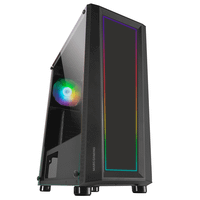 mars gaming mc-art negro caja pc gaming atx doble cristal templado dibujable argb 12 modos ventilador 12cm rgb negro