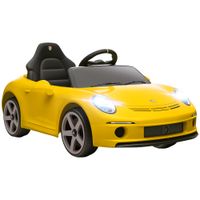 aiyaplay coche electrico para ninos control remoto musica bocina usb cinturon de seguridad para 3-5 anos amarillo