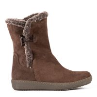 botin en serraje color marron con forro de pelo sintetico