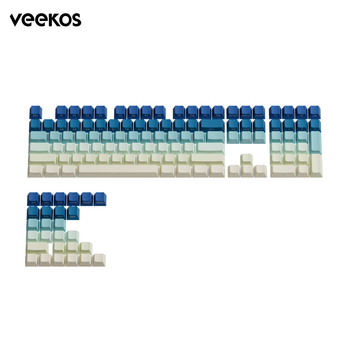 Akko & Veekos-Juego de teclas con estampado lateral degradado, perfil de cereza, doble disparo, PBT, 135 teclas, para interruptores MX, Teclado mecánico
