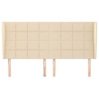 cabecero cama mueble de dormitorio con orejas de tela 163 x 23 x 118128 cm crema m020003134