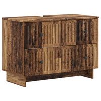 vidaxl mueble de lavabo para bano ede madera envejecida