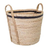 capazo de fibra natural marron 36x36x30
