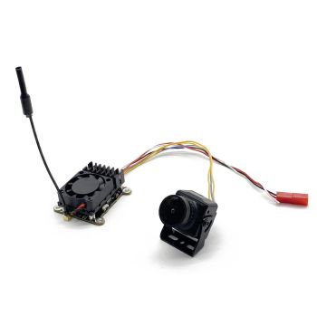 Sistema FPV AIO 5.8G 48CH 2W VTX 1000TVL Cámara FPV 2.5mm Micrófono integrado Antena MMCX Ventilador de refrigeración VT