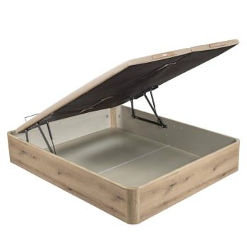 Canapé Abatible 3D Madera Tapa Doble Roble 200X200 cm PIKOLIN