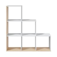 mueble escalonada 6 compartimentos - al 110 cm - blanco