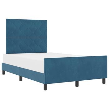 Cama Tipo Box Spring Azul Oscuro 120 X 200 Cm Terciopelo Vidaxl