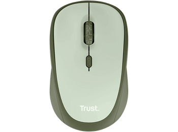 Ratón inalámbrico - Trust Yvi+, RF Wireless, 1600 dpi, 83% de plástico reciclado, Verde