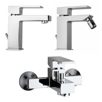Kit De Grifería Mezcladora Para Lavabo, Bidet, Bañera Acabado Cromado