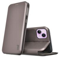 cool funda flip cover elegance plata para iphone 14