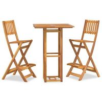 juego muebles de bar de jardin 3 piezas  mobiliario de jardin madera maciza de acacia