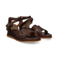 as98 sandalias planas mujer - marron talla 37