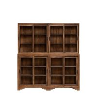 estanteria de 4 puertas de madera marron