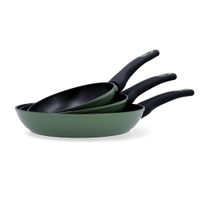 set 3 sartenes aluminio verde 18-22-26 cm