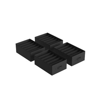 Organizadores de Cajón Armario Compartimentos Plegables para Pantalones, Negro Clásico / 4