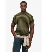 superdry para hombre m1012290a camiseta merchant stripe verde m casual algodon manga corta