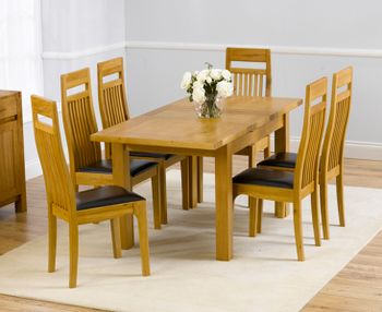 Normandy 120cm Solid Oak Extending Dining Table with Monaco Chairs