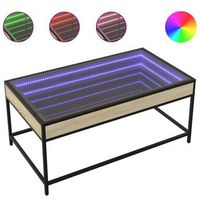 mesa de centro con infinity led roble sonoma 90x50x41 cm vidaxl