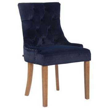 Silla De Comedor Aberdeen En Terciopelo Azul 58x55x92 Cm Clp