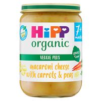 hipp organic macaroni cheese with carrots  peas jar 7 months