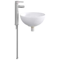 lavabo de bano con grifo y desague cromado 32 x 32 x 13 cm vidaxl