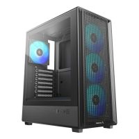 caja deepcool cc550 4f argb atxmicro atxmini-itx cristal templado negra