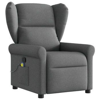 Sillón De Salón | Silla | Sillón De Masaje Reclinable De Tela Gris Oscuro
