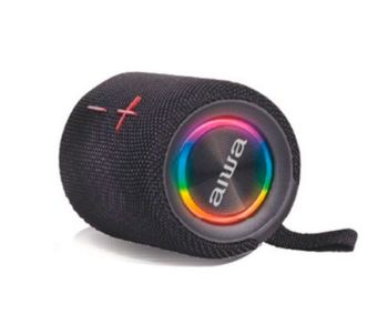 Aiwa BST-250 Altavoz Bluetooth Desmontable TWS con Iluminación RGB a Todo Color, Sonido Estéreo 2x10W, Resistente al Agua IPX5, Batería Recargable y Compatible con Android/iOS. Color Negro.