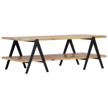 Mesa De Café | Mesa De Centro Madera Maciza De Mango 115x60x40 Cm