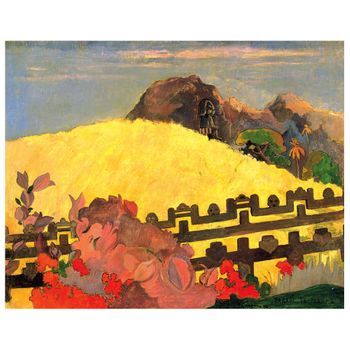 Legendarte - Cuadro Lienzo, Impresión Digital - Parahi Te Maras (la Montaña Sagrada) - Paul Gauguin - Decoración Pared Cm. 50x60